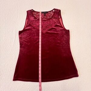 White House Black Market Velvet Lace Cami Small